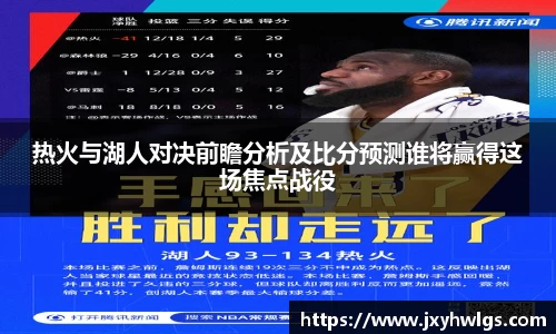 热火与湖人对决前瞻分析及比分预测谁将赢得这场焦点战役